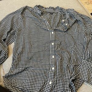 J.Crew Black and White Checkered Gingham Shirt Women’s 6